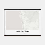 Mendocino Map Landscape Poster