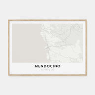 Mendocino Map Landscape Poster