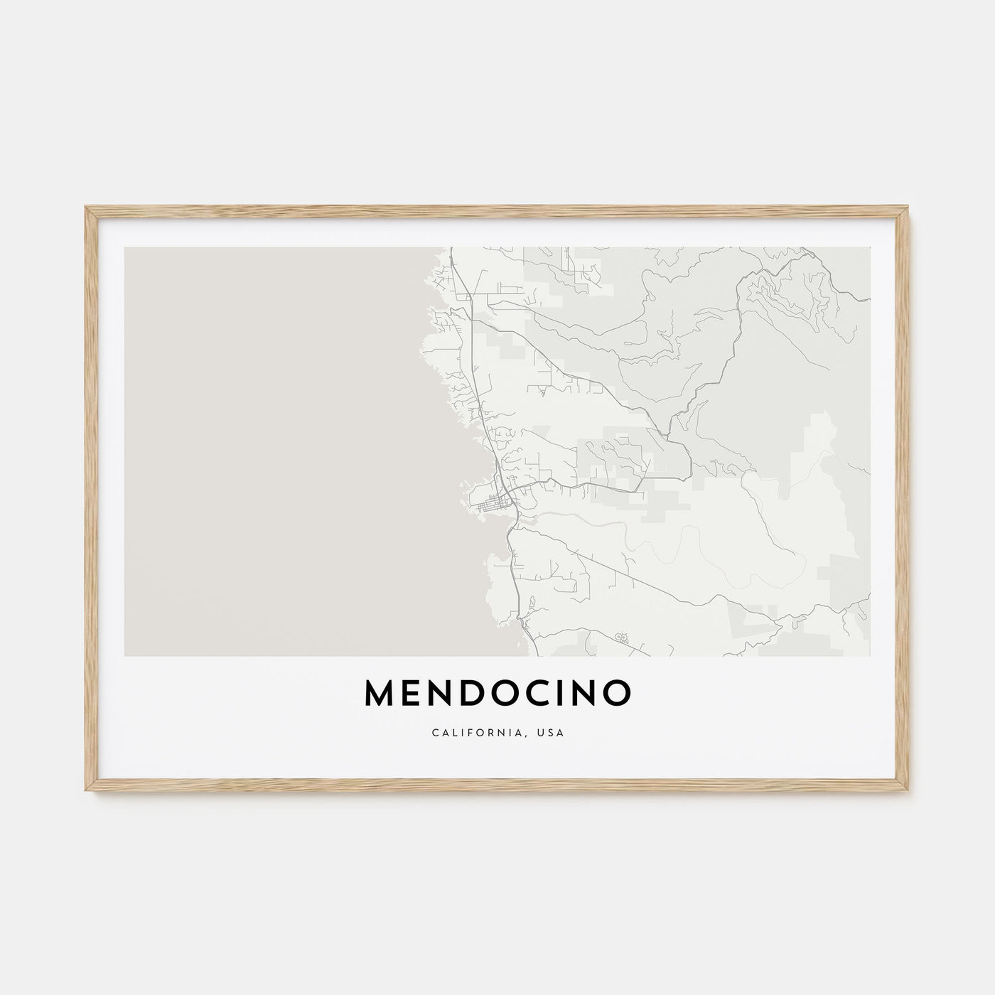 Mendocino Map Landscape Poster