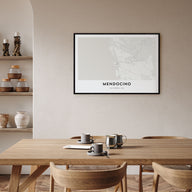 Mendocino Map Landscape Poster