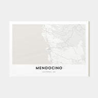 Mendocino Map Landscape Poster