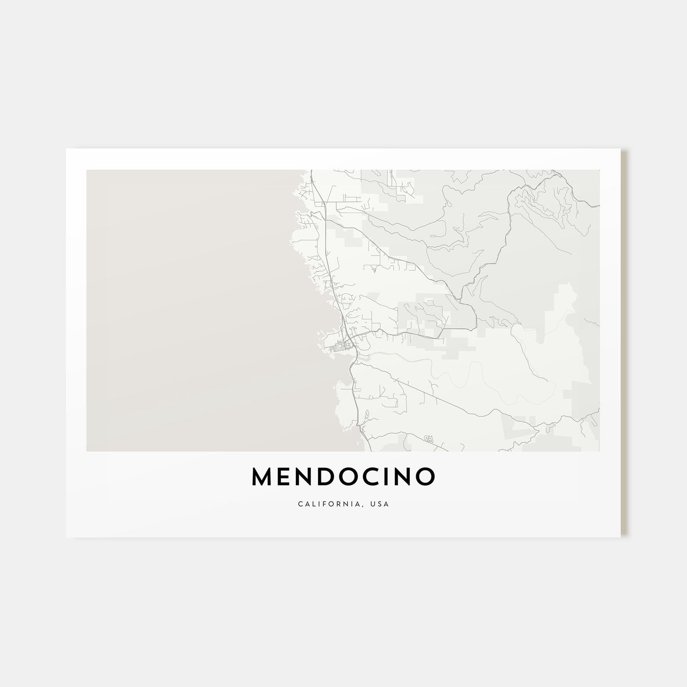 Mendocino Map Landscape Poster