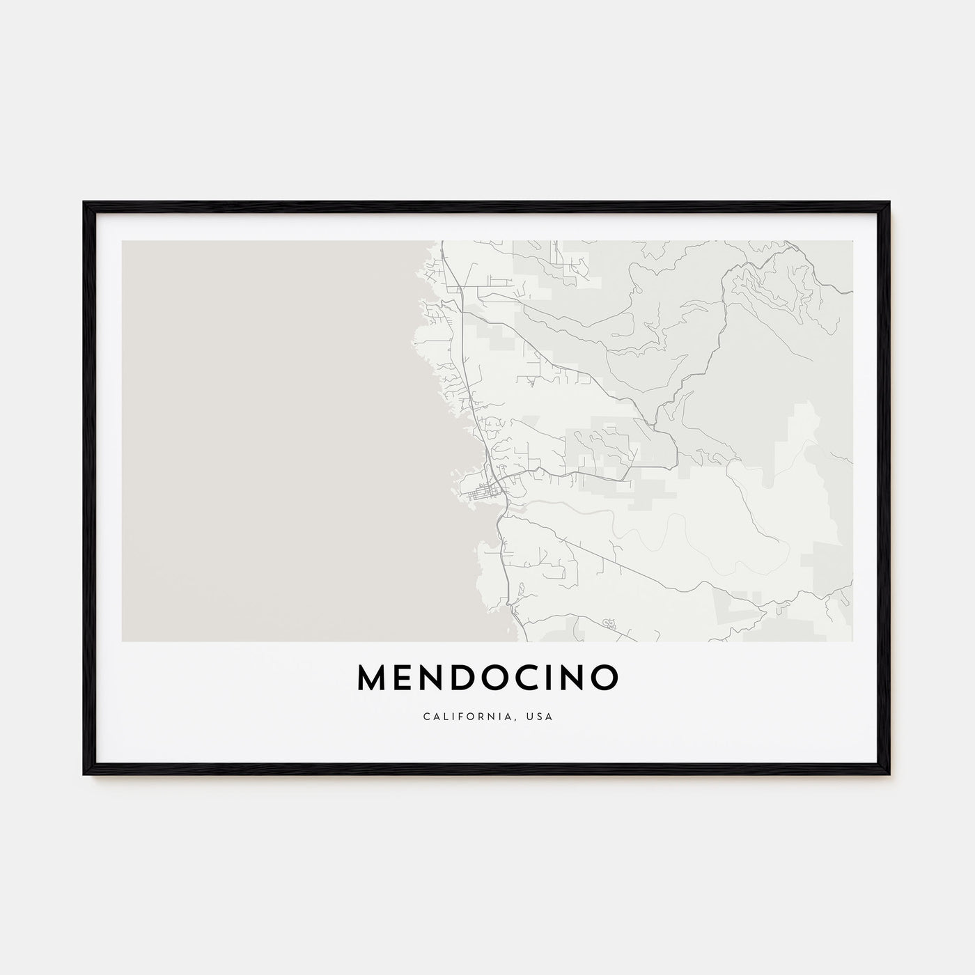 Mendocino Map Landscape Poster
