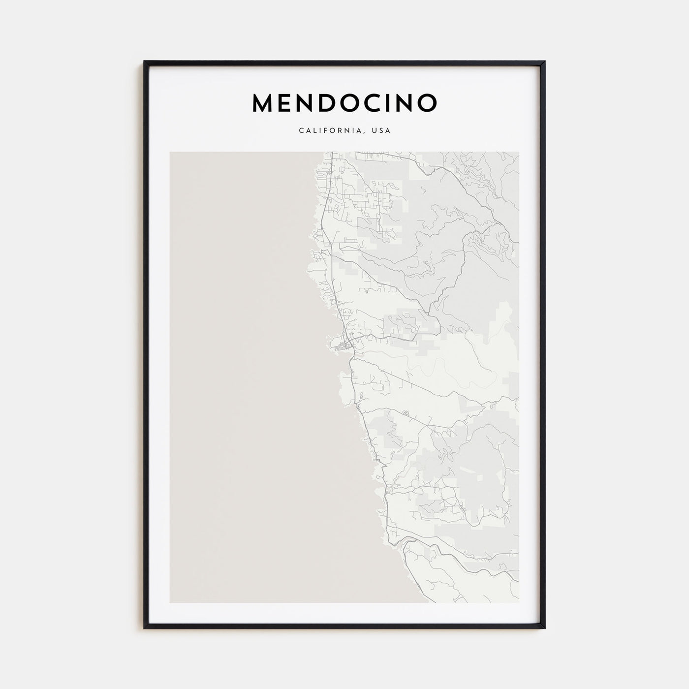 Mendocino Map Portrait Poster