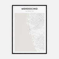 Mendocino Map Portrait Poster