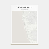 Mendocino Map Portrait Poster