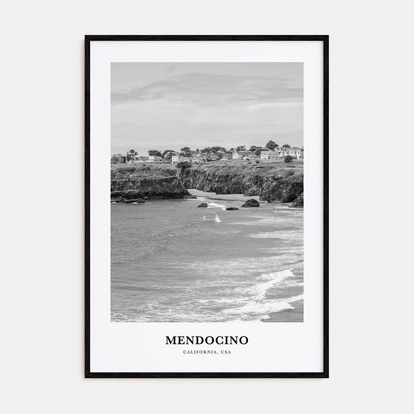 Mendocino Portrait B&W Poster