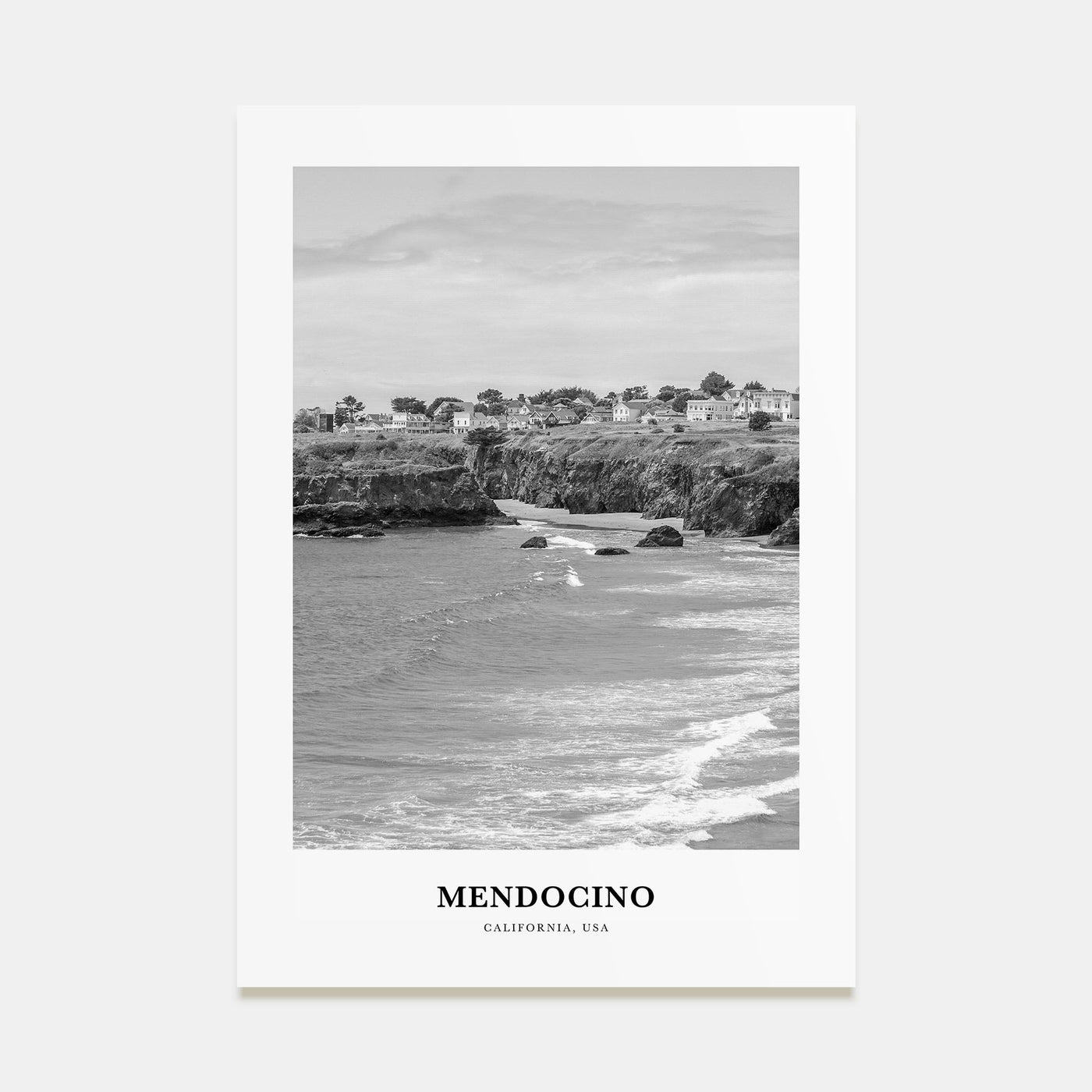 Mendocino Portrait B&W Poster