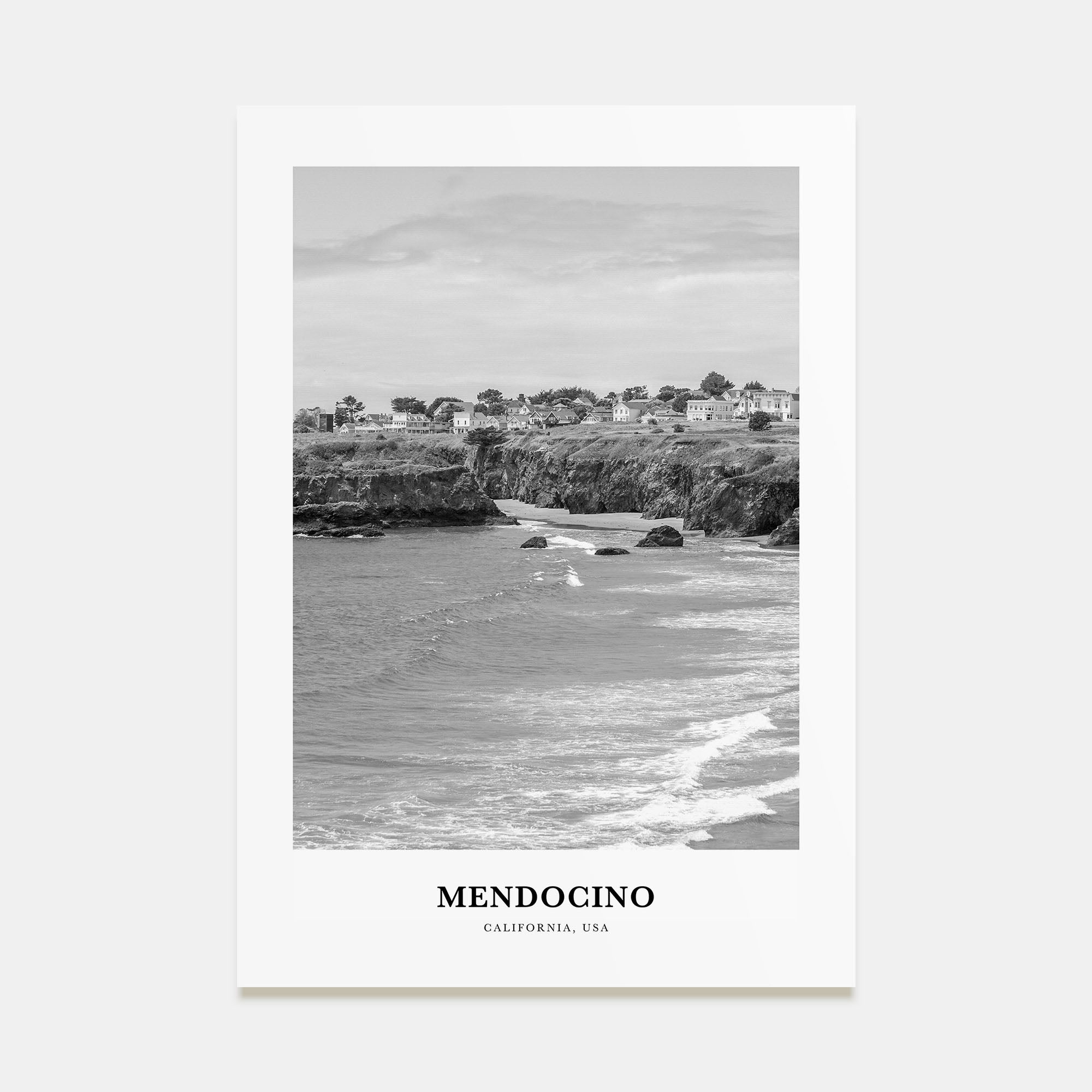 Mendocino Portrait B&W Poster