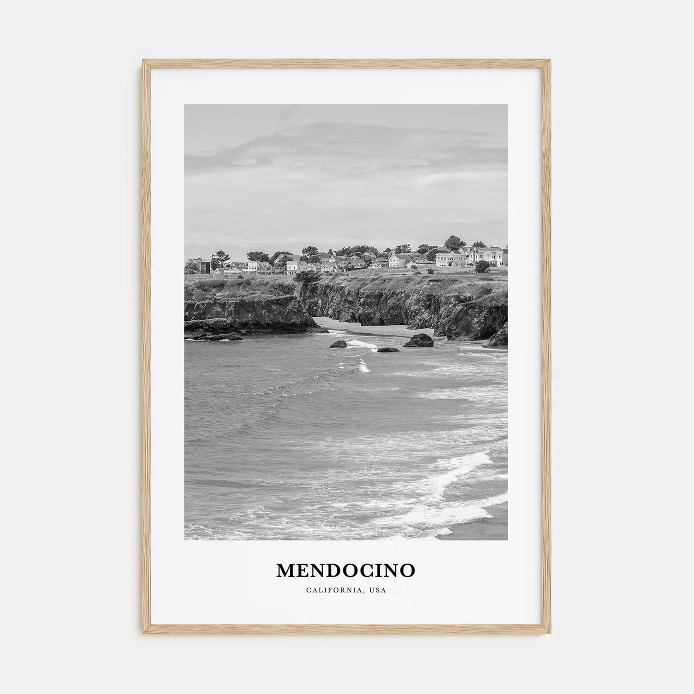 Mendocino Portrait B&W Poster