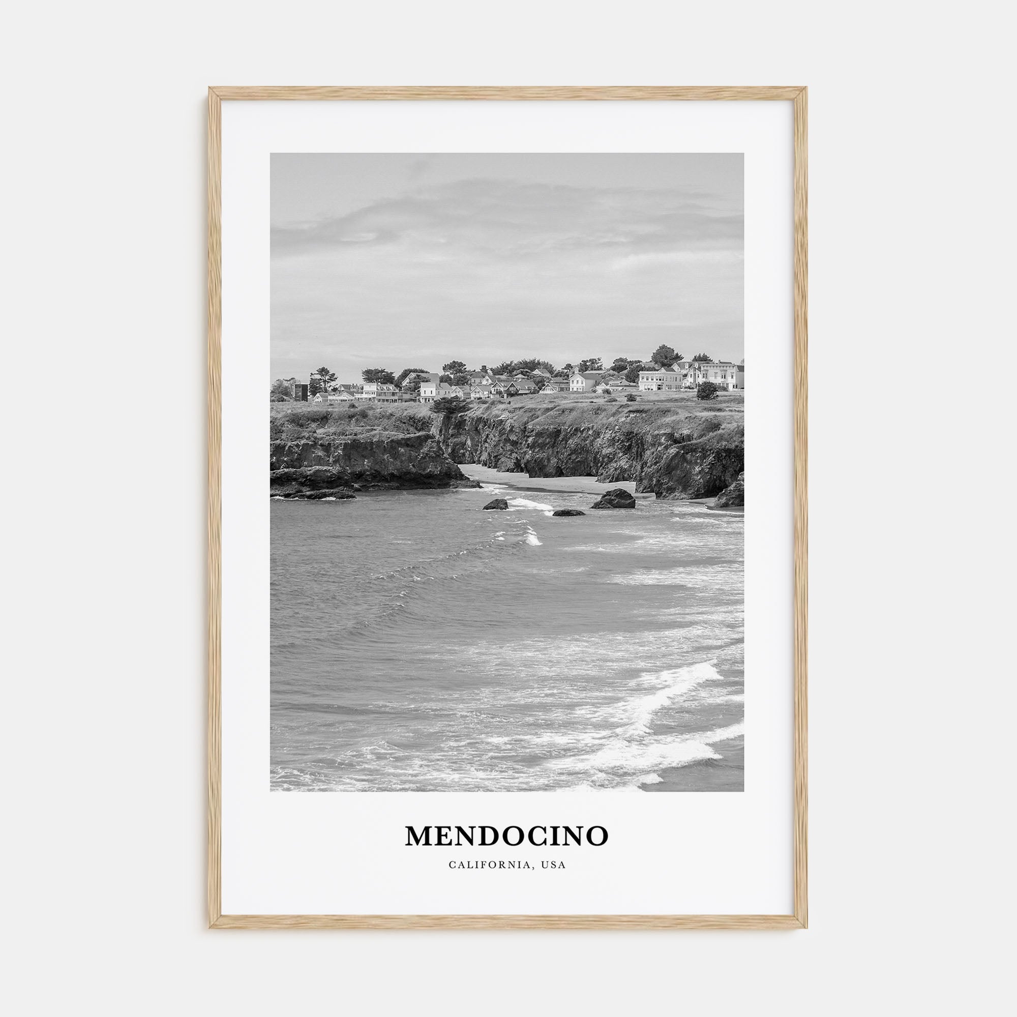 Mendocino Portrait B&W Poster