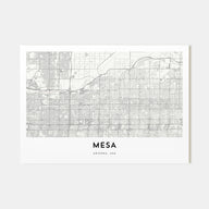 Mesa Map Landscape Poster