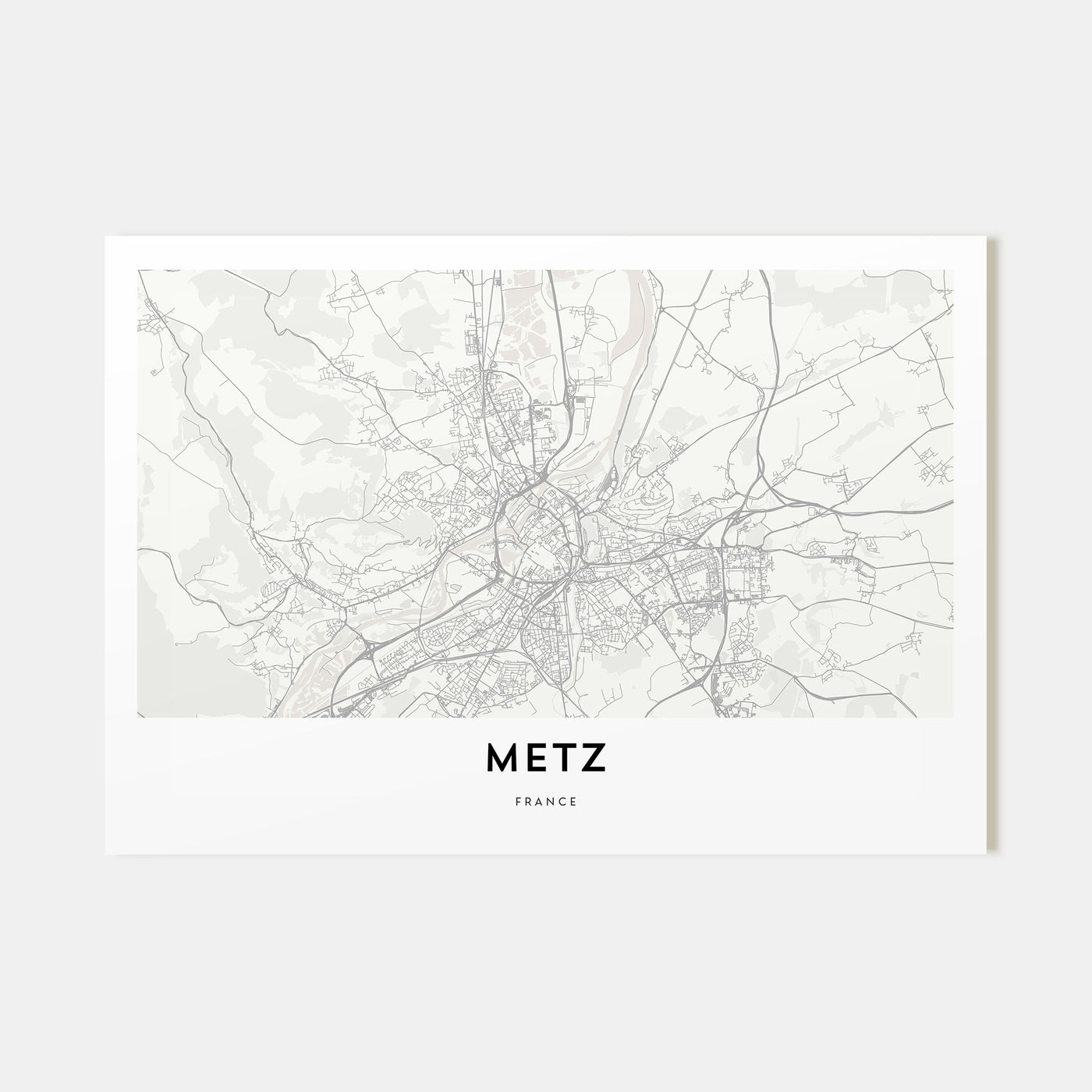Metz Map Landscape Poster