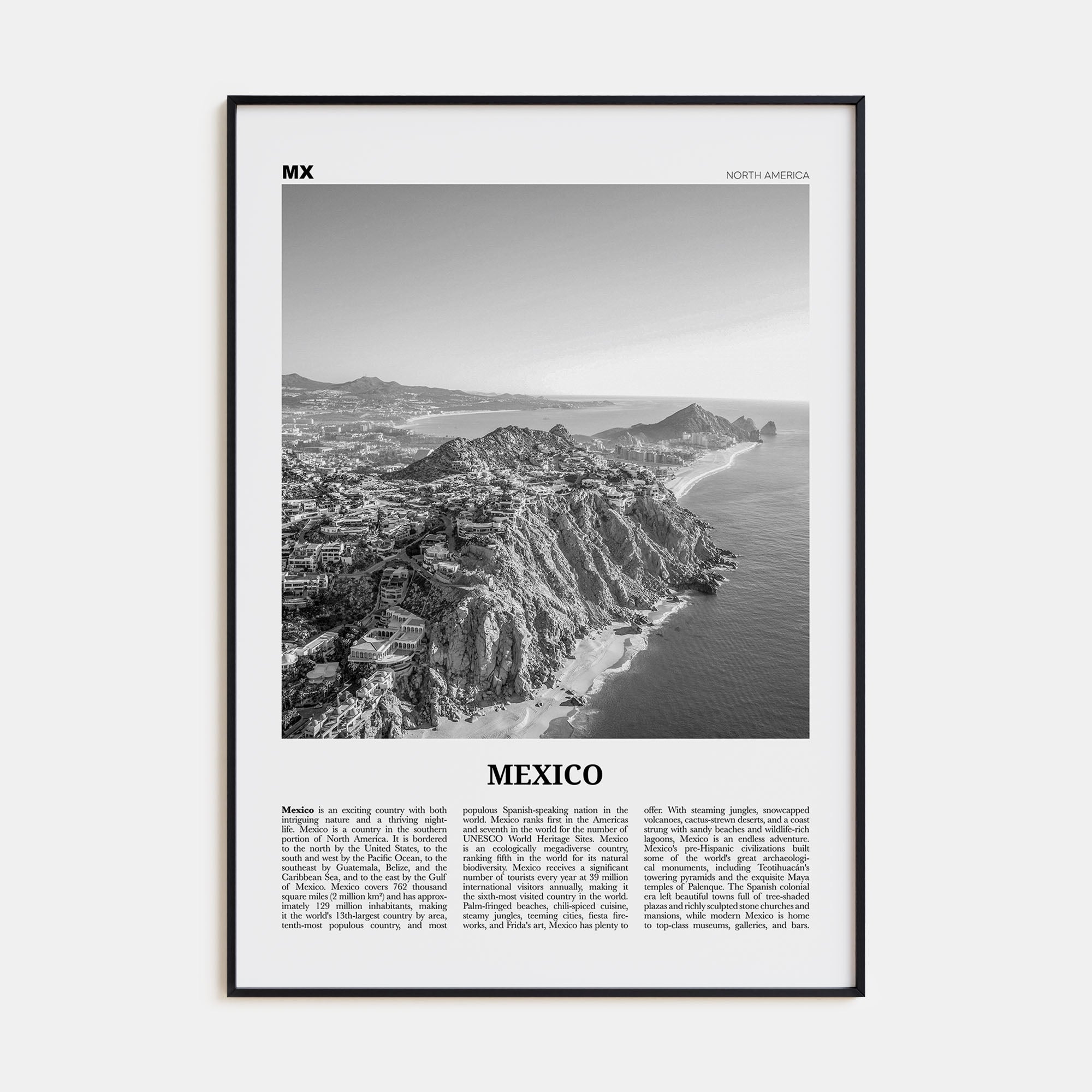 Mexico Travel B&W No 2 Poster