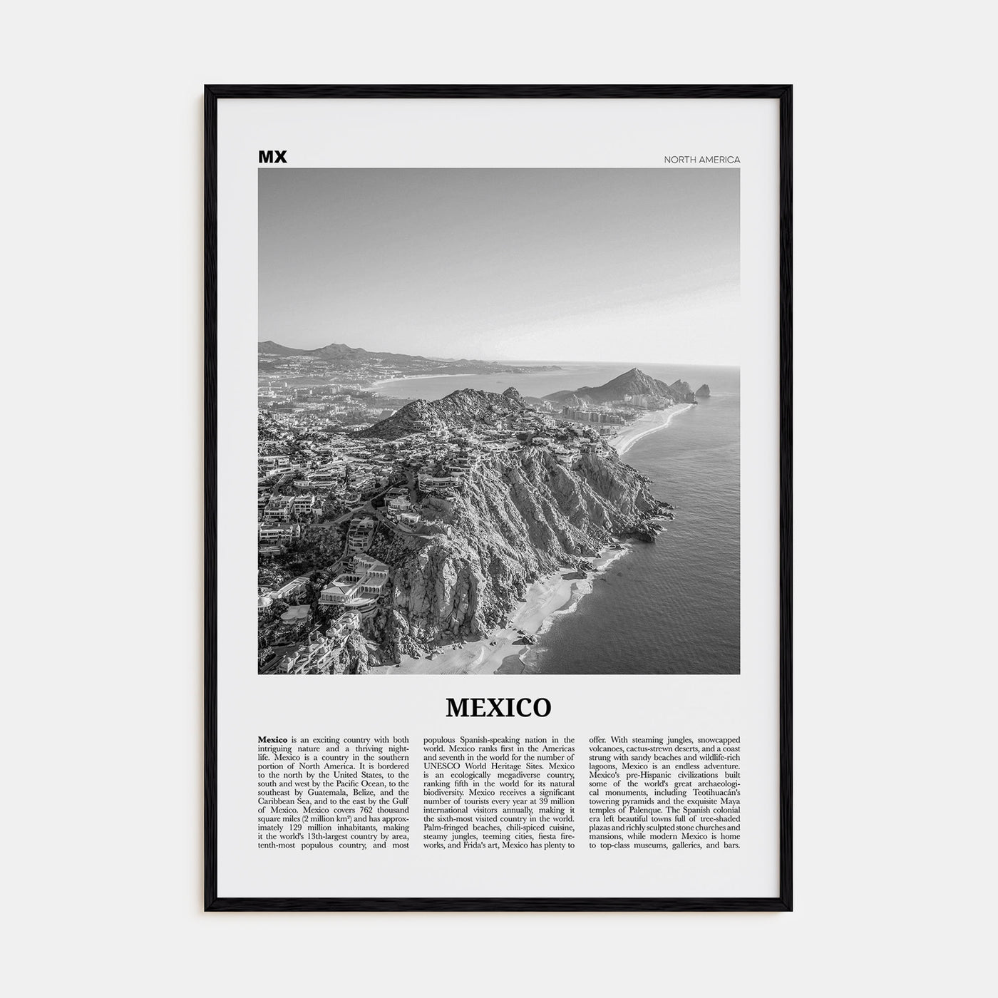 Mexico Travel B&W No 2 Poster