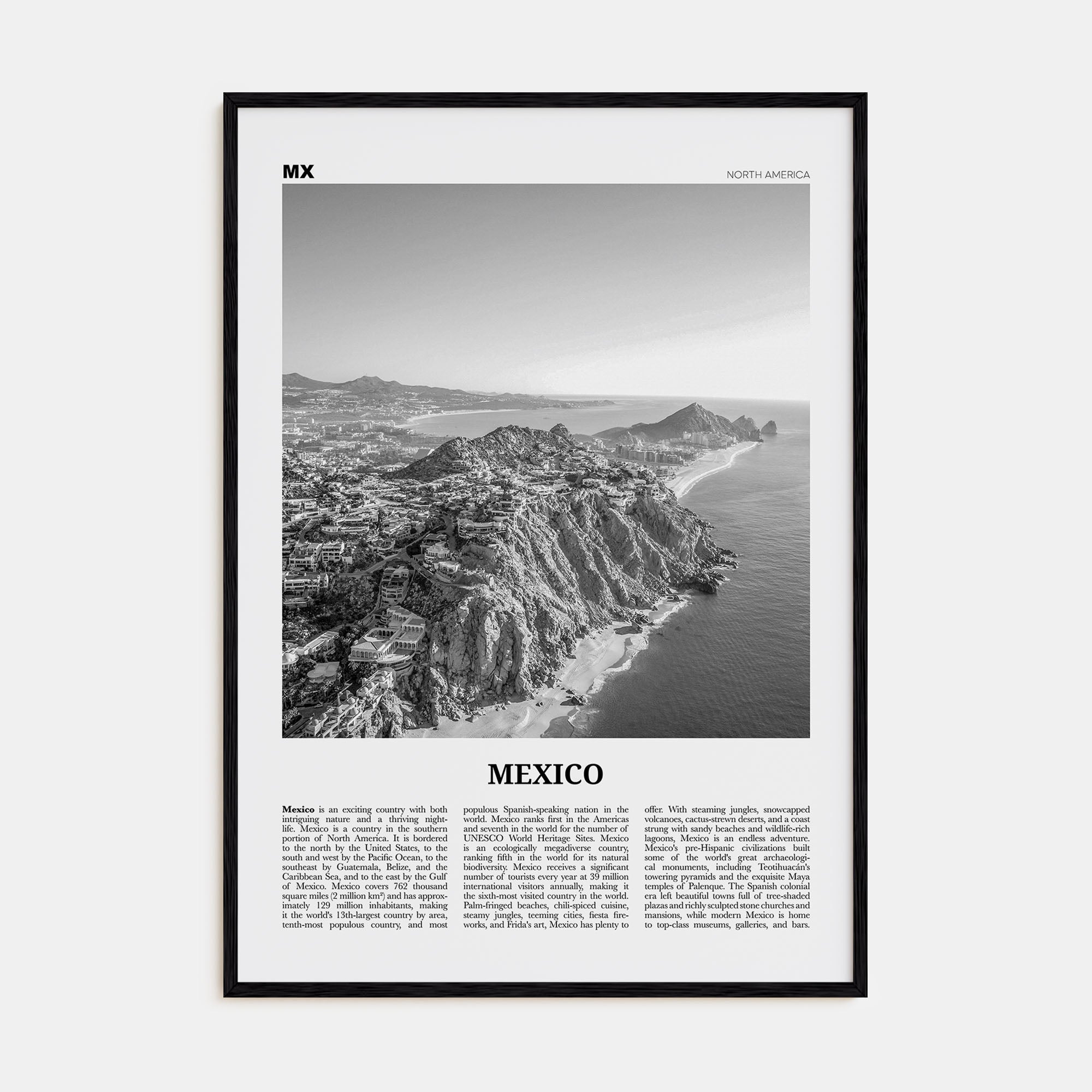 Mexico Travel B&W No 2 Poster