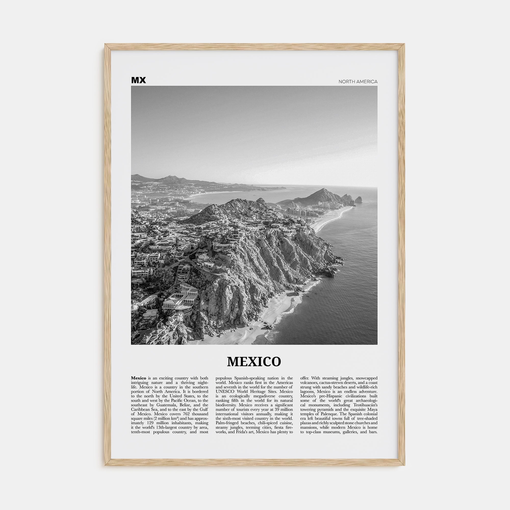 Mexico Travel B&W No 2 Poster
