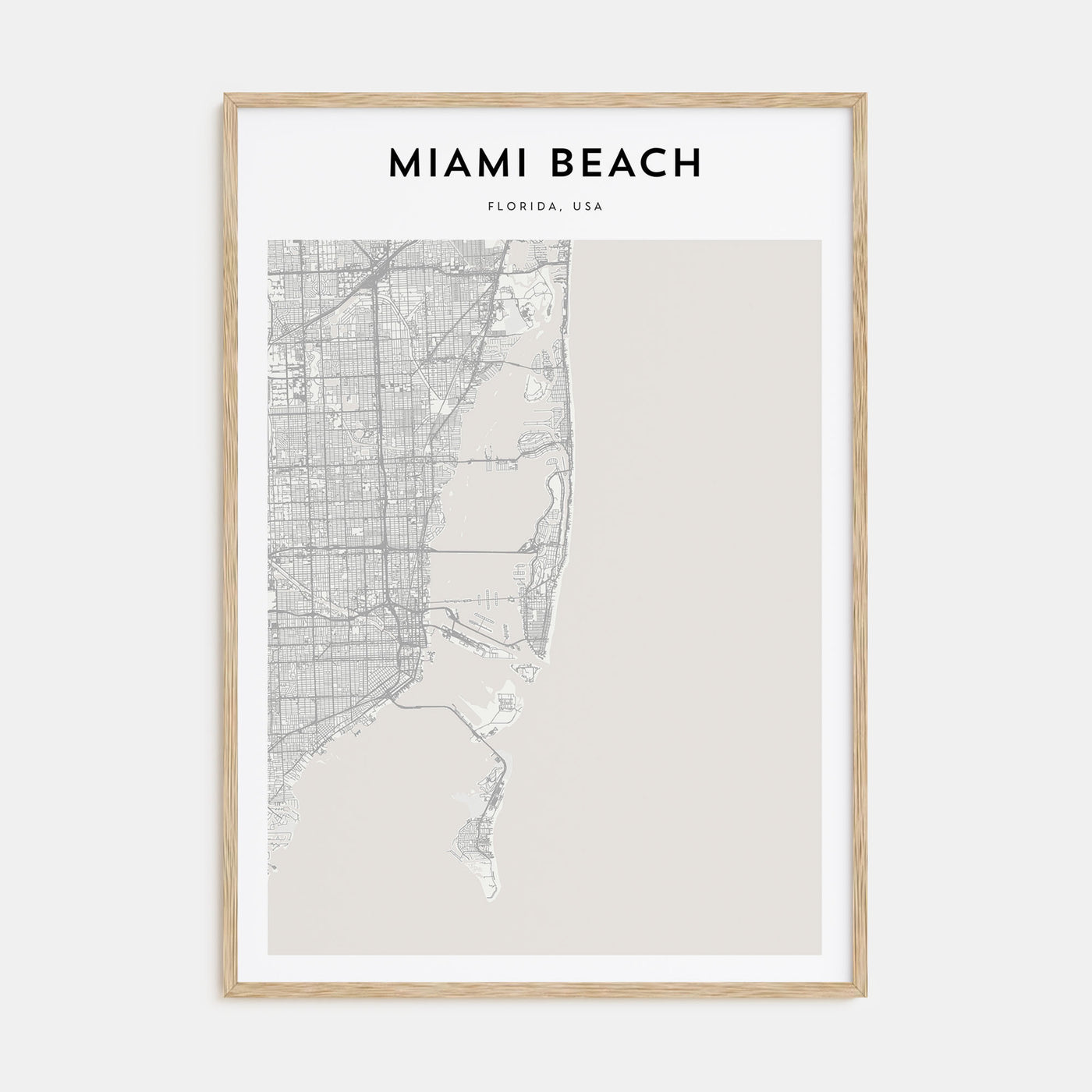 Miami Beach Map Portrait Poster