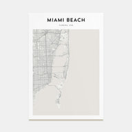 Miami Beach Map Portrait Poster