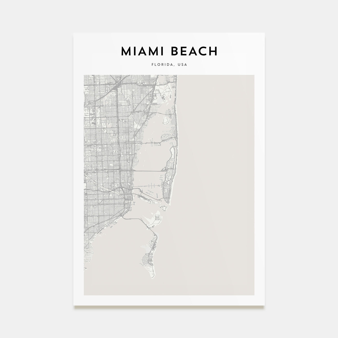 Miami Beach Map Portrait Poster