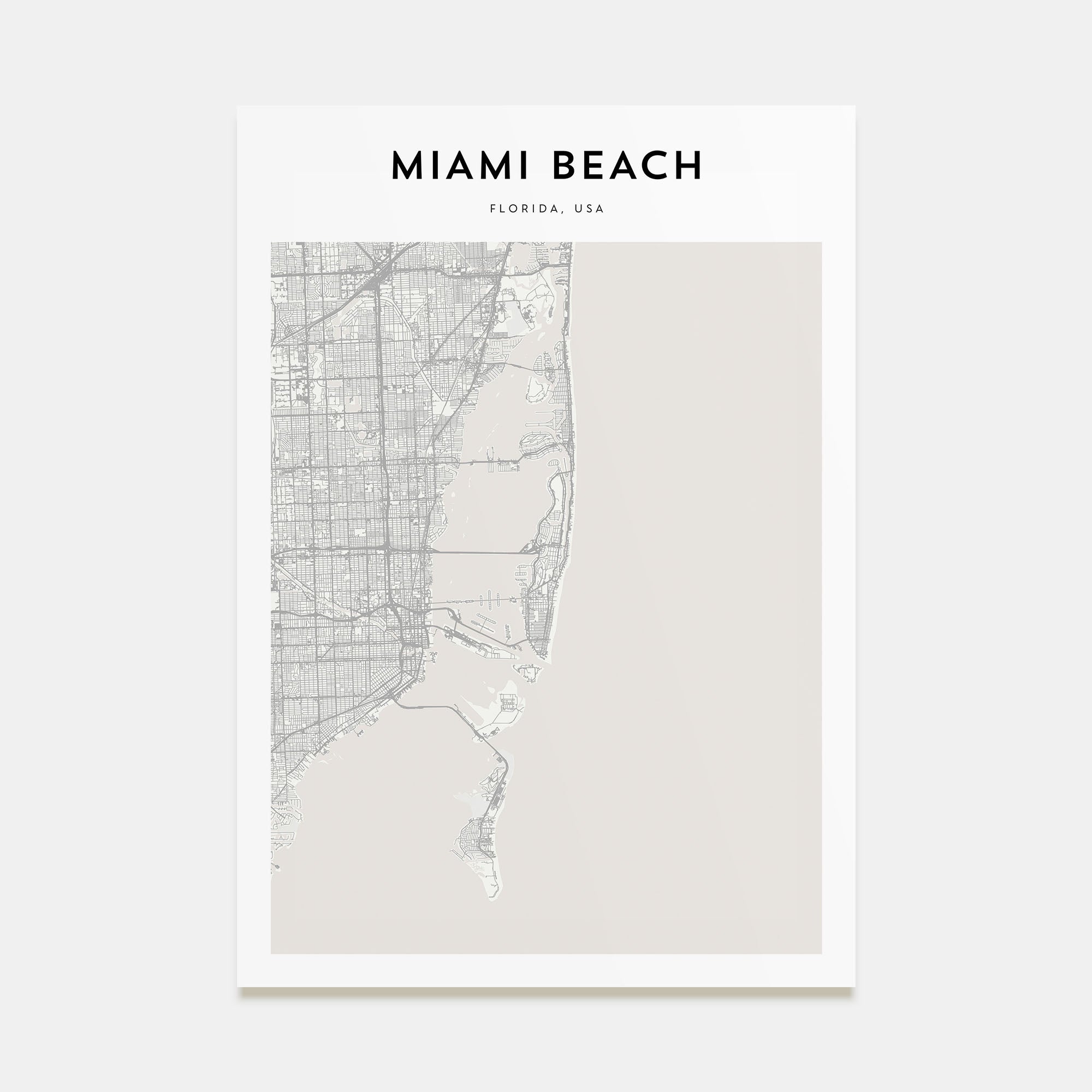 Miami Beach Map Portrait Poster