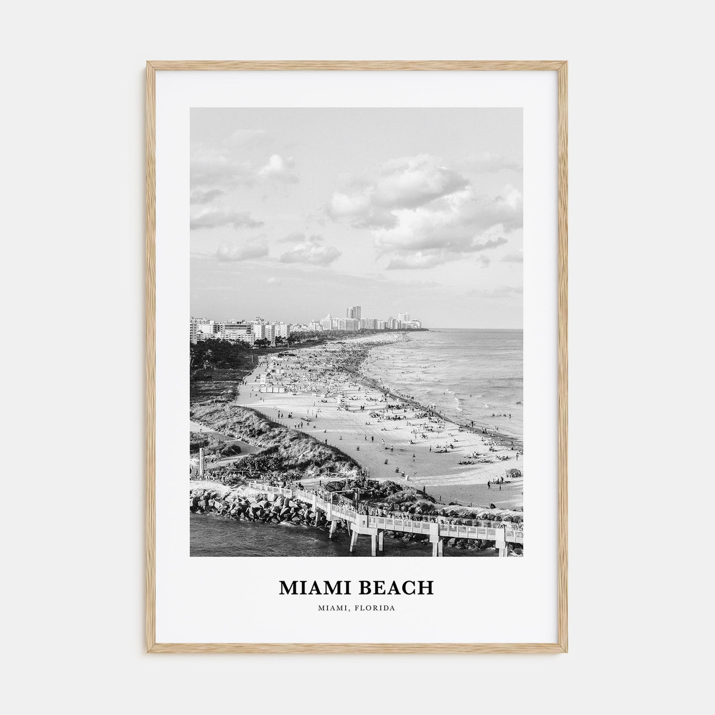 Miami Beach Portrait B&W Poster