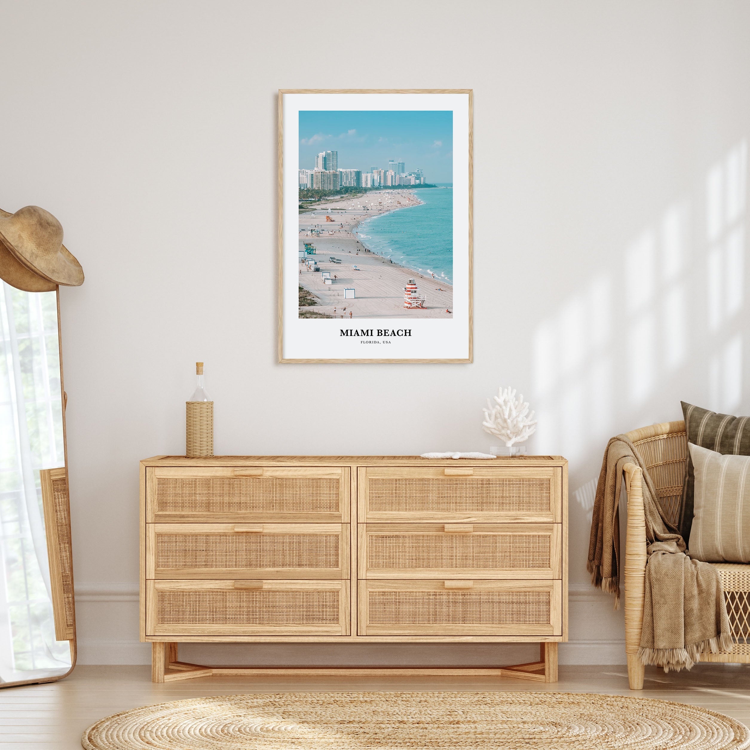 Miami Beach Portrait Color Poster