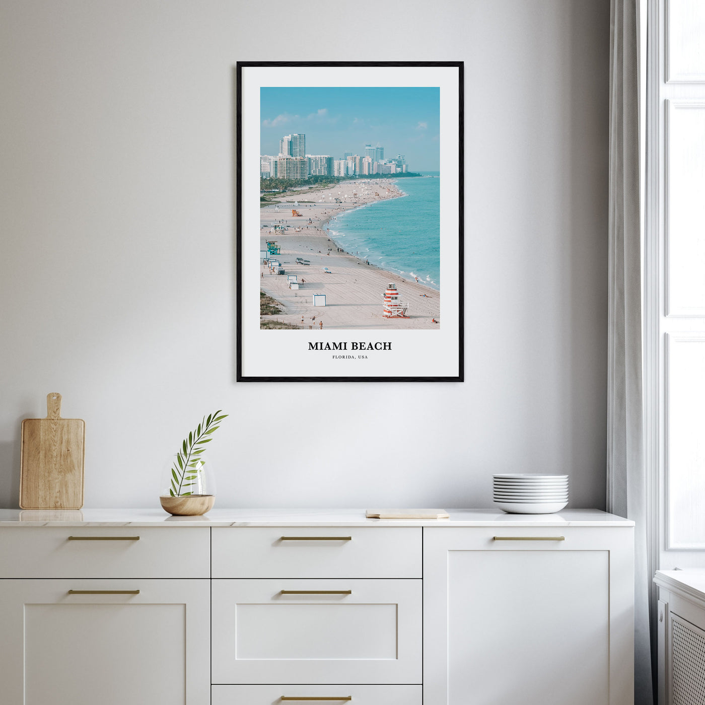 Miami Beach Portrait Color Poster