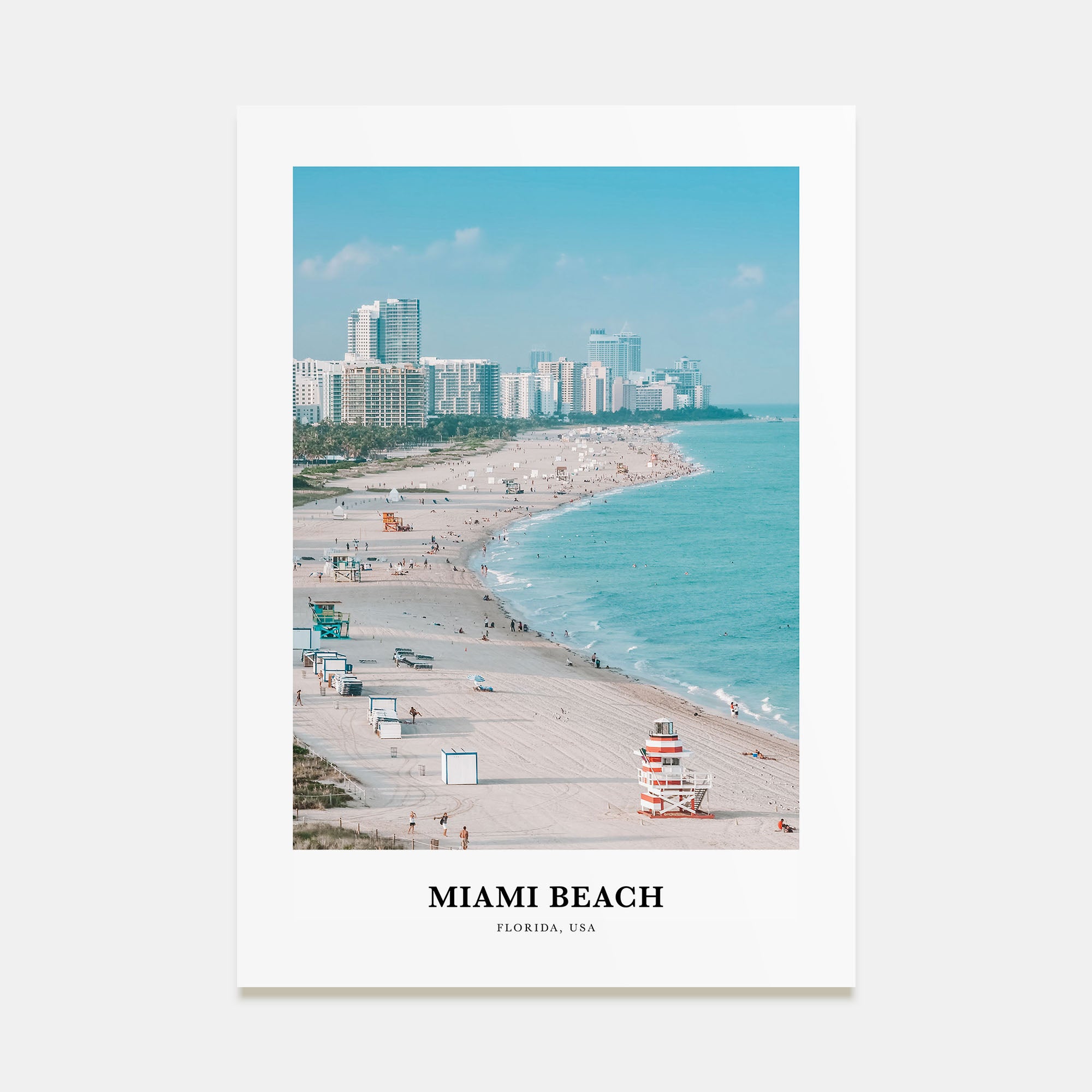 Miami Beach Portrait Color Poster