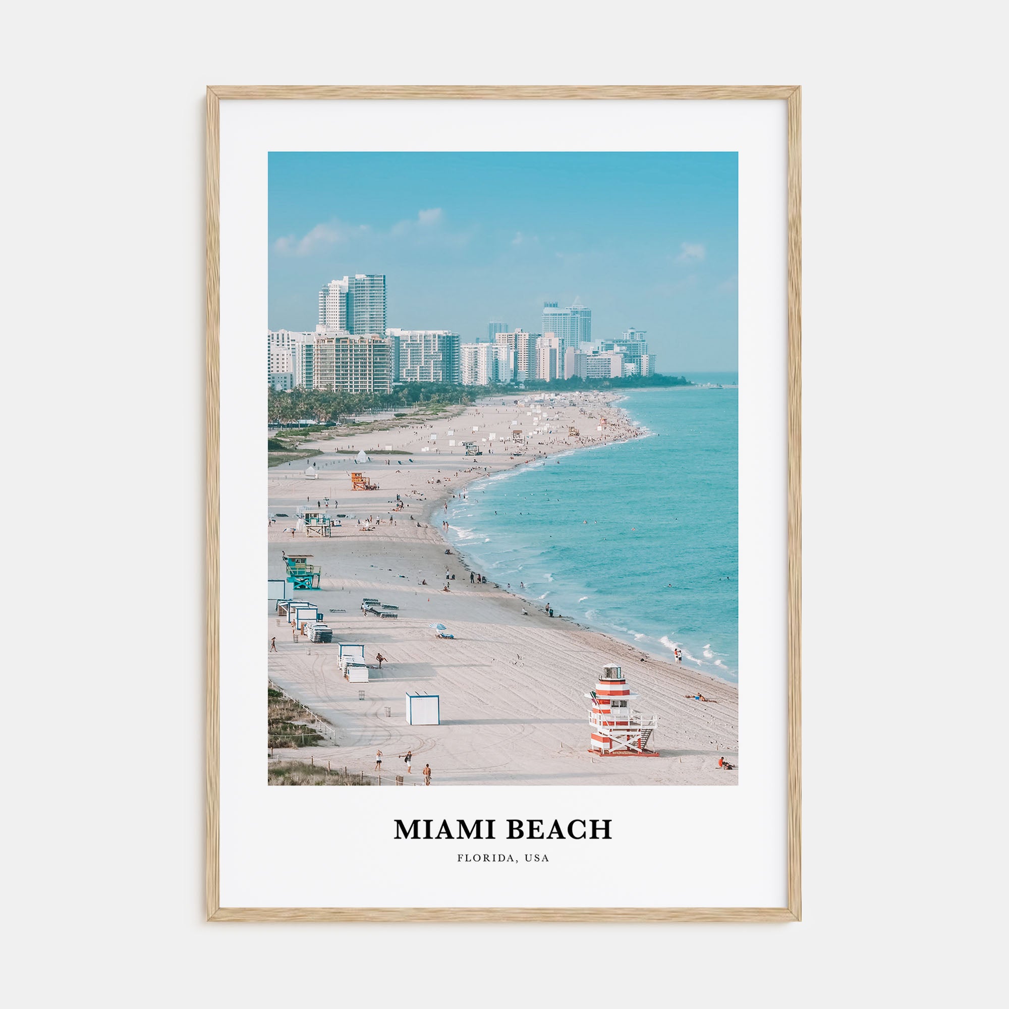 Miami Beach Portrait Color Poster