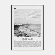 Miami Beach Travel B&W Poster