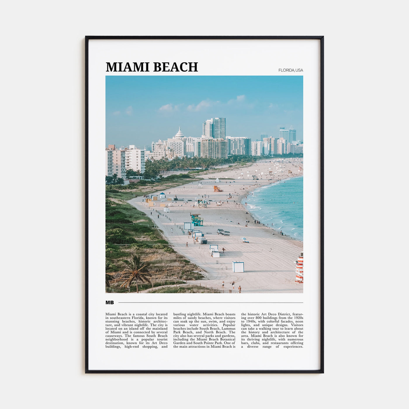 Miami Beach Travel Color Poster