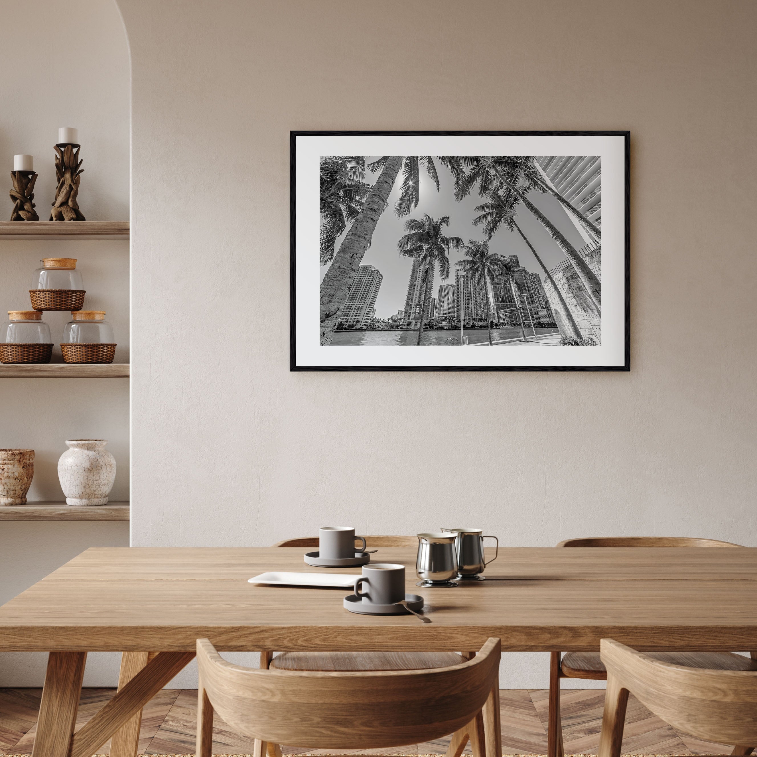 Miami Landscape B&W Poster
