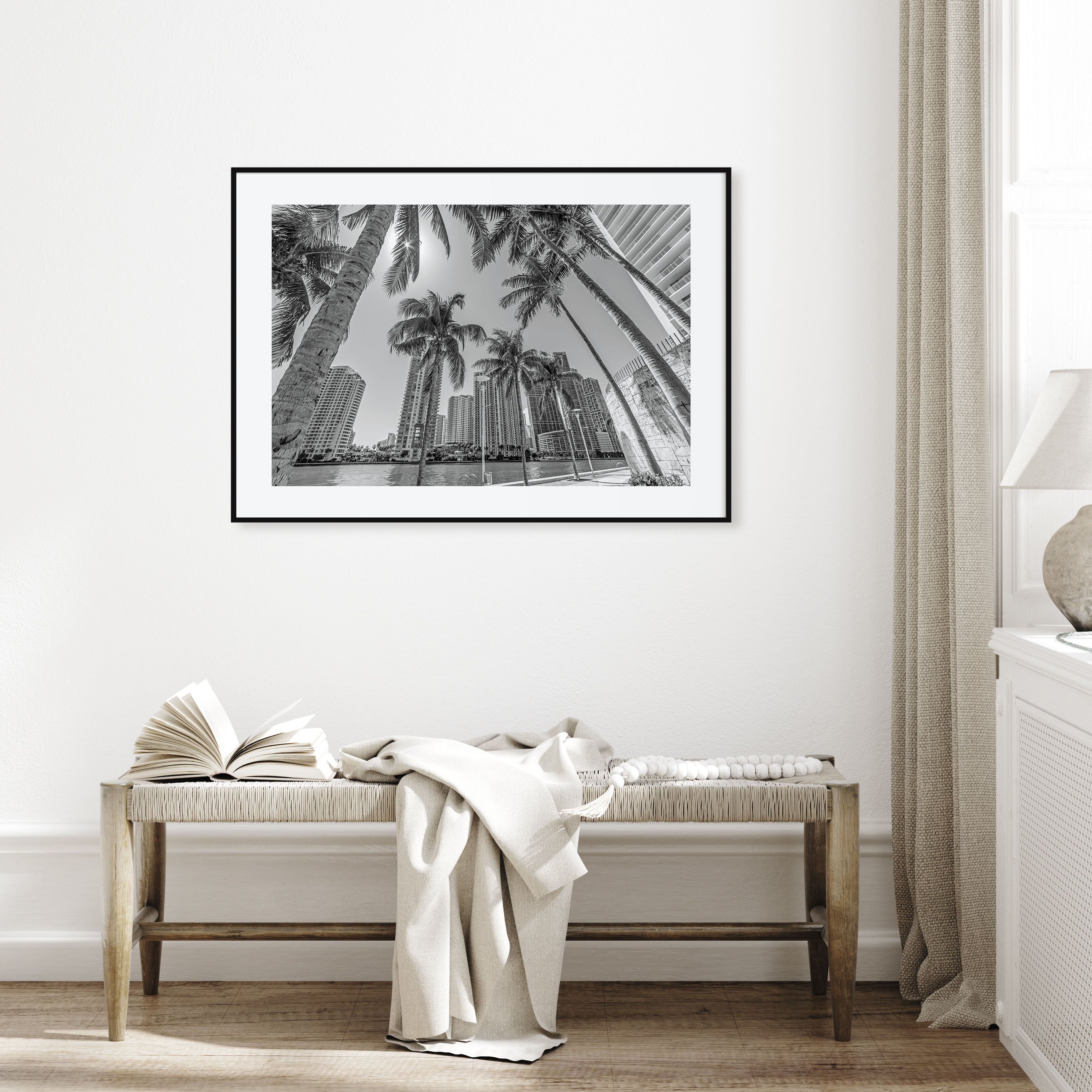 Miami Landscape B&W Poster
