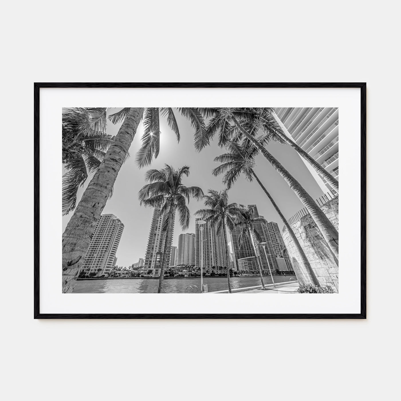Miami Landscape B&W Poster