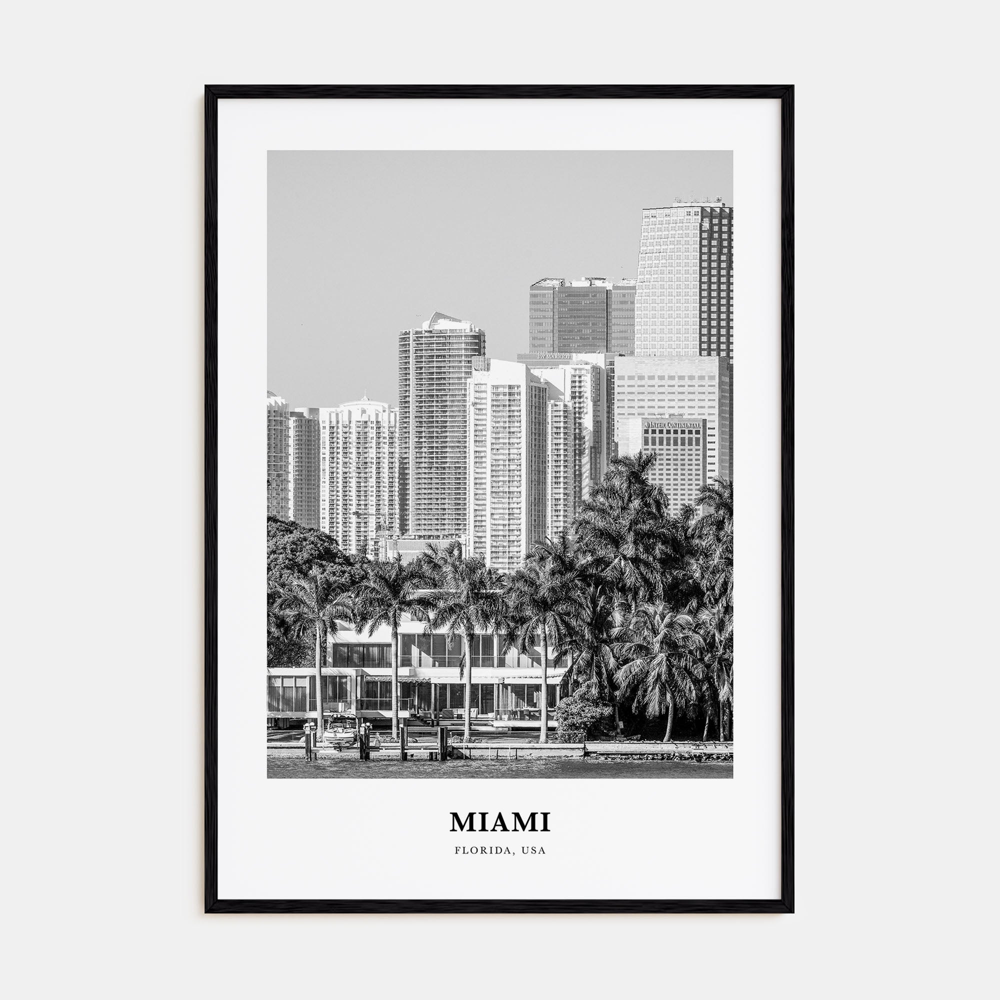Miami Portrait B&W No 2 Poster