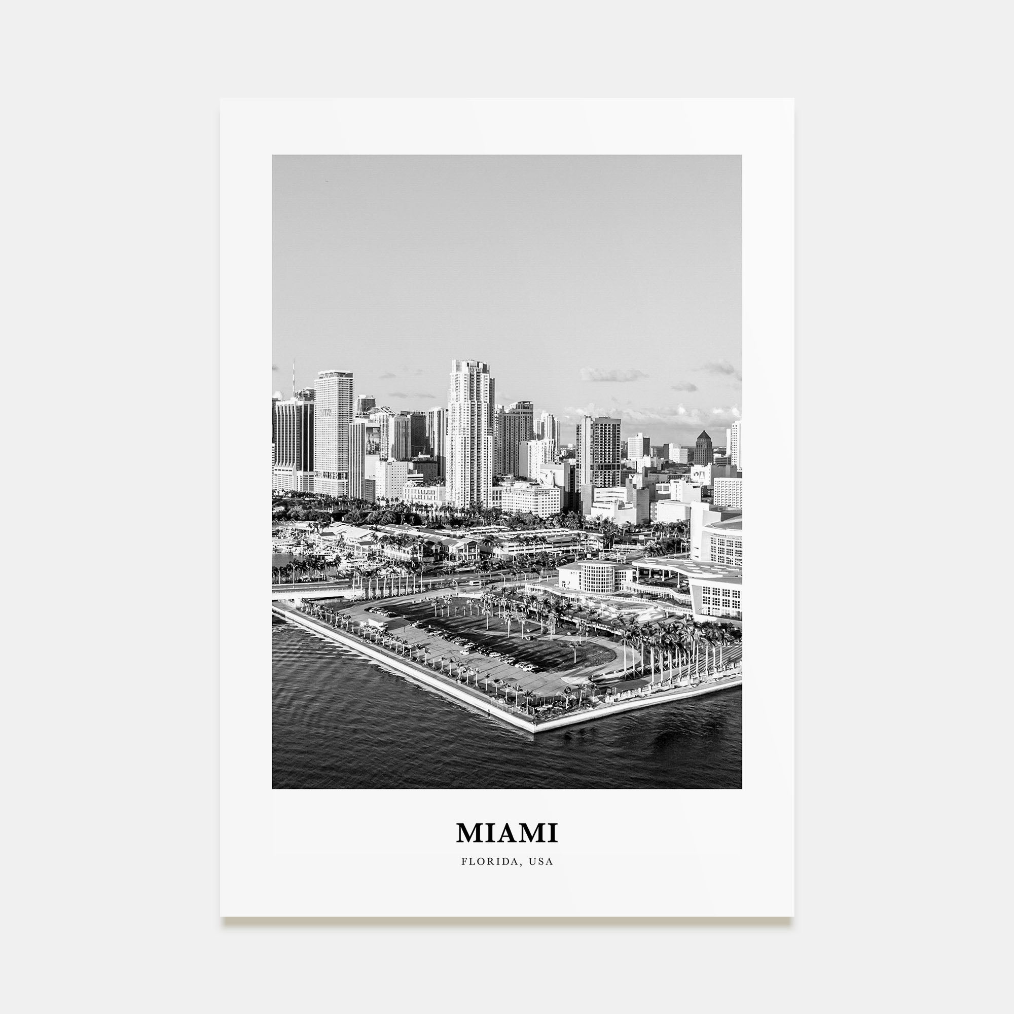 Miami Portrait B&W No 4 Poster