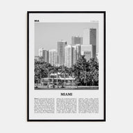 Miami Travel B&W No 4 Poster