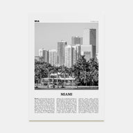 Miami Travel B&W No 4 Poster