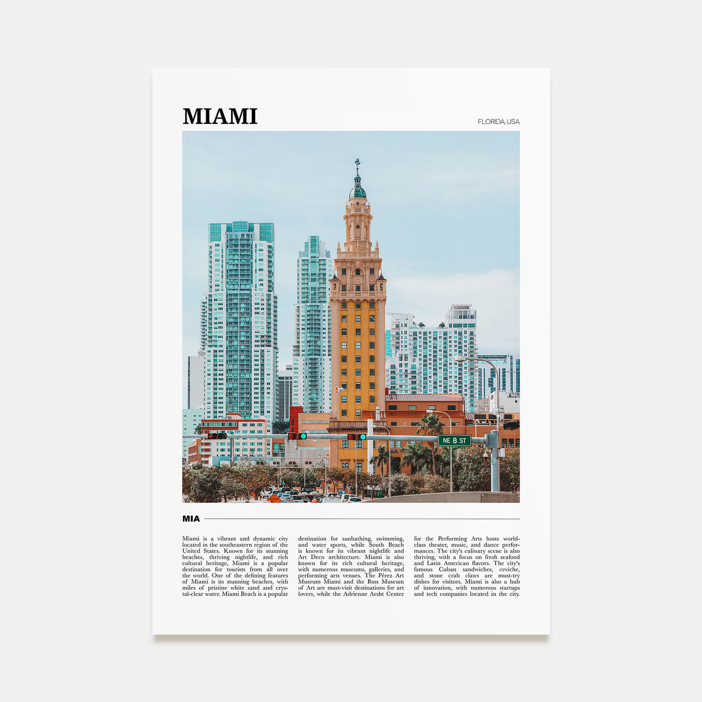 Miami Travel Color No 2 Poster