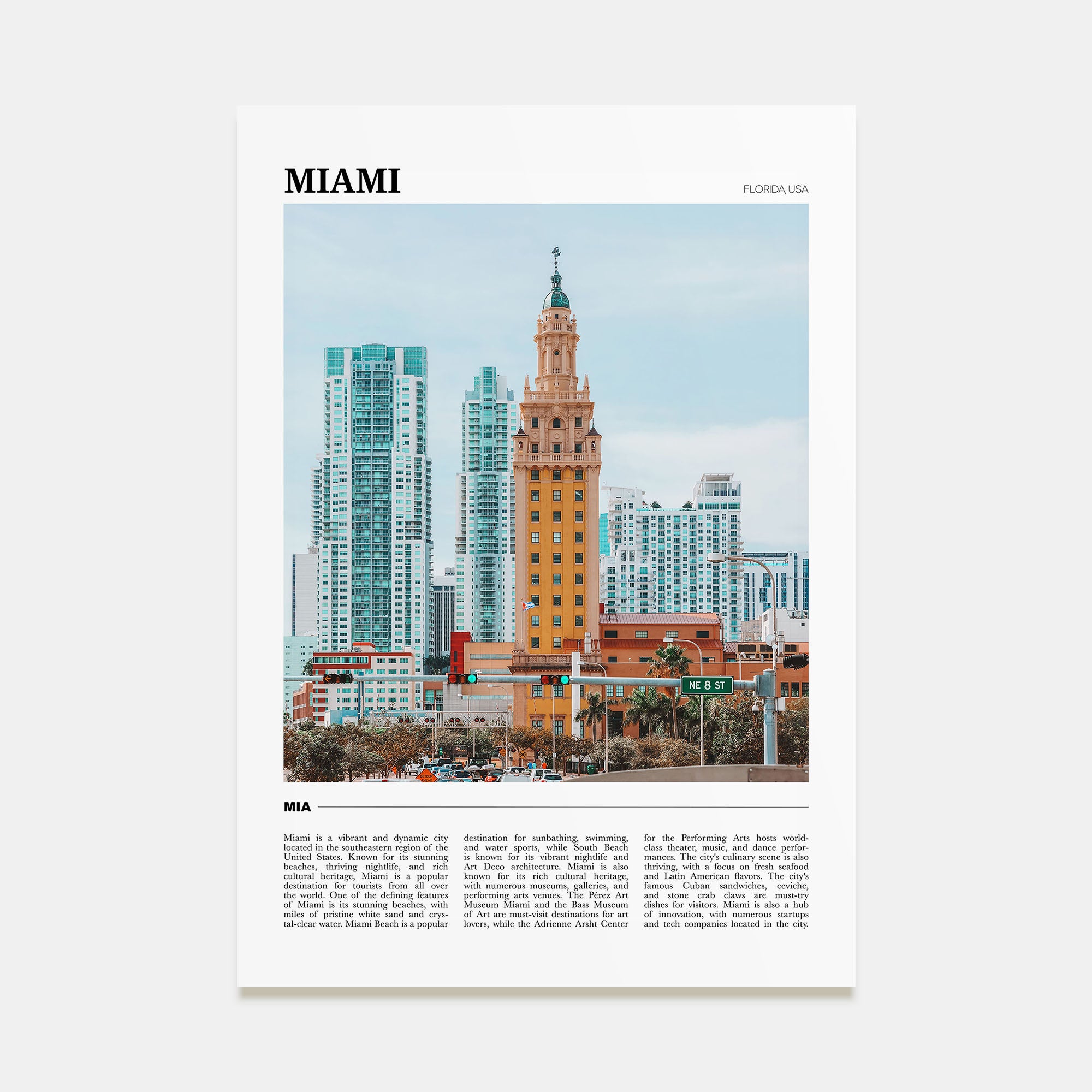 Miami Travel Color No 2 Poster