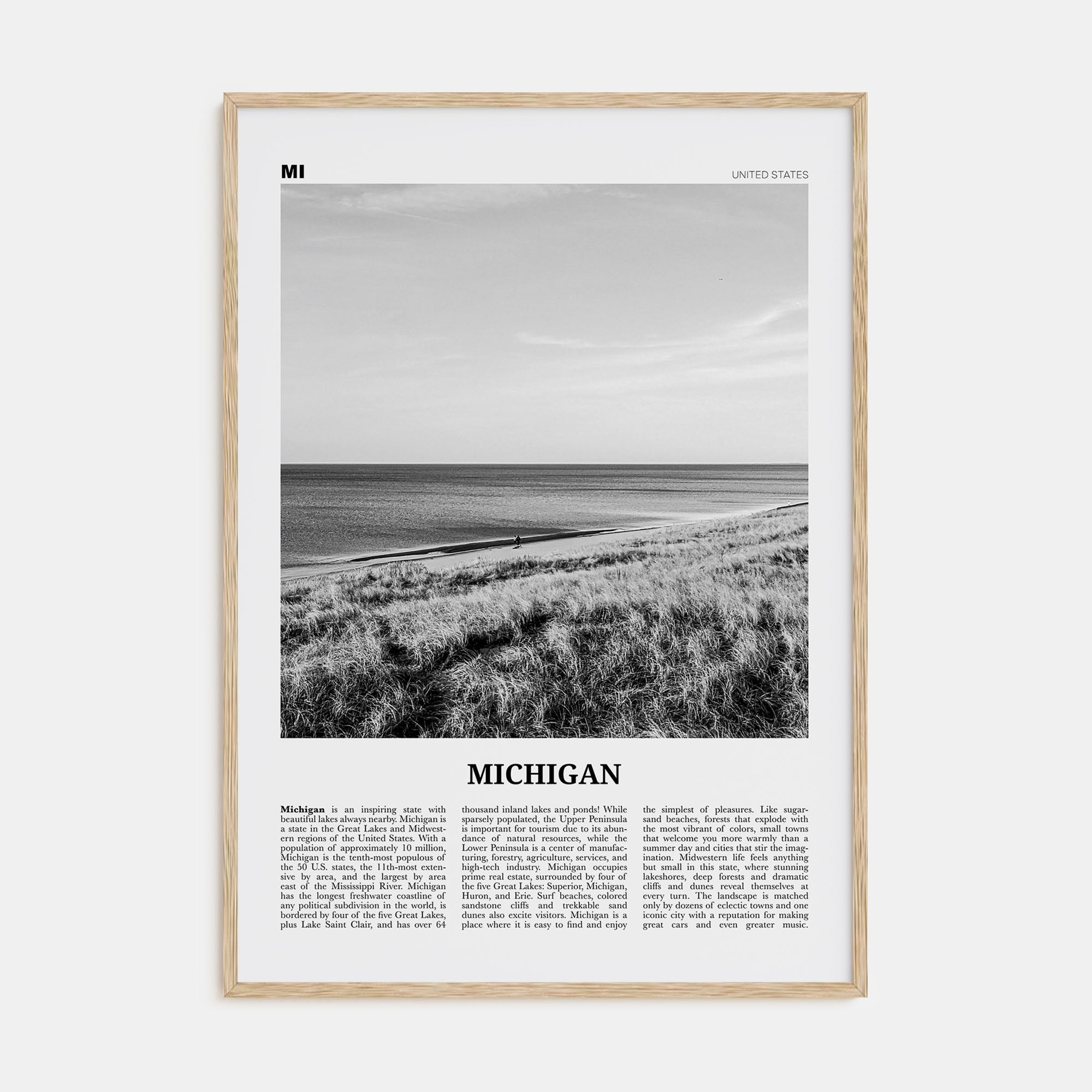 Michigan Travel B&W No 1 Poster