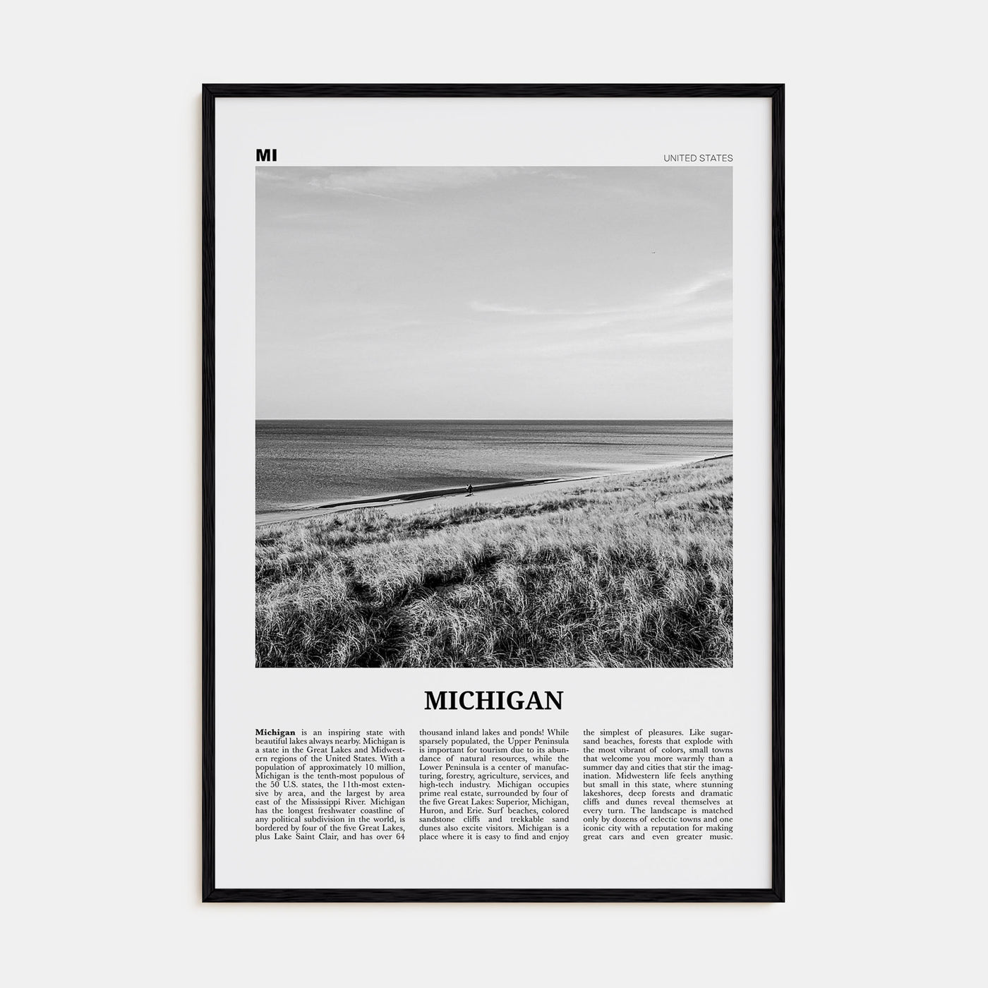 Michigan Travel B&W No 1 Poster