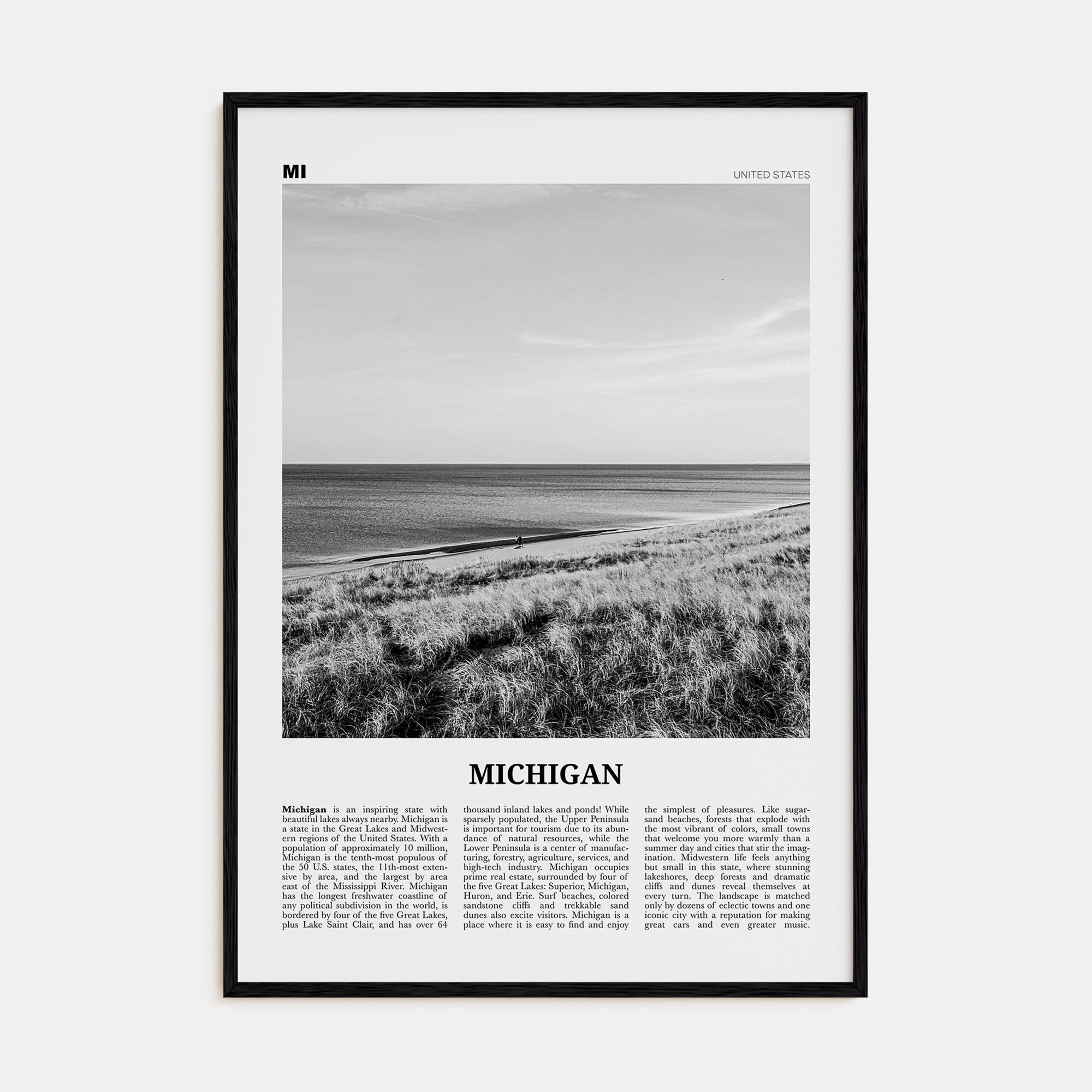 Michigan Travel B&W No 1 Poster
