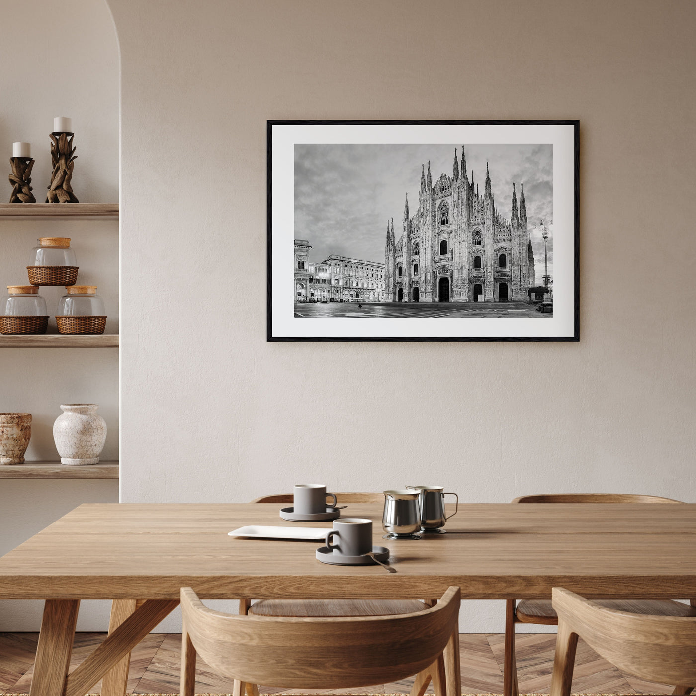 Milan Landscape B&W Poster