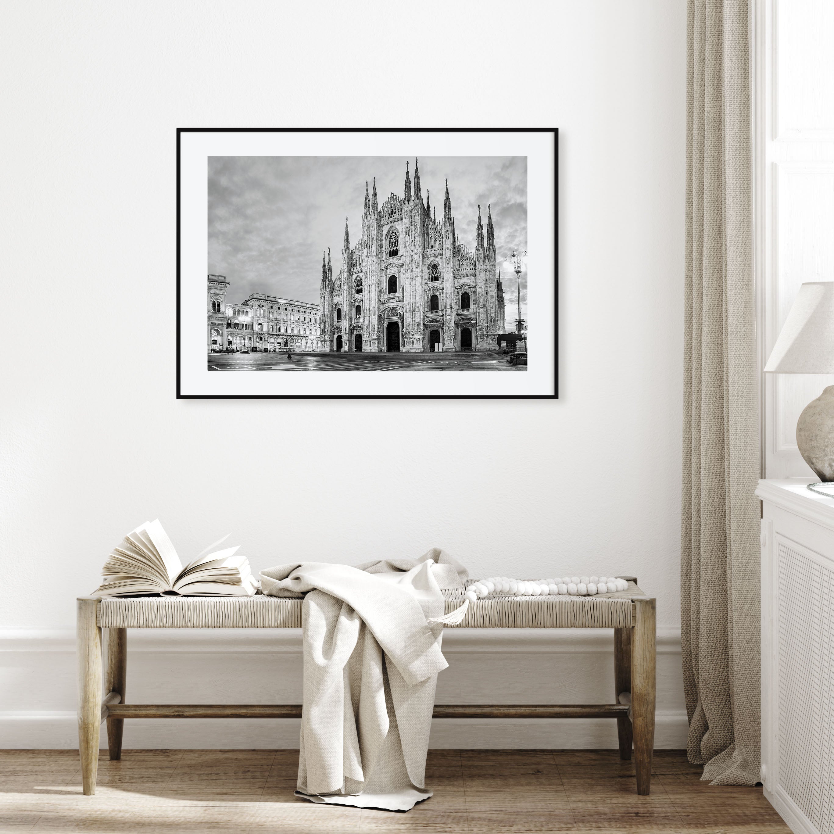 Milan Landscape B&W Poster
