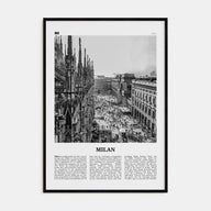 Milan Travel B&W No 1 Poster