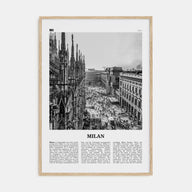 Milan Travel B&W No 1 Poster