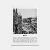 Milan Travel B&W No 1 Poster