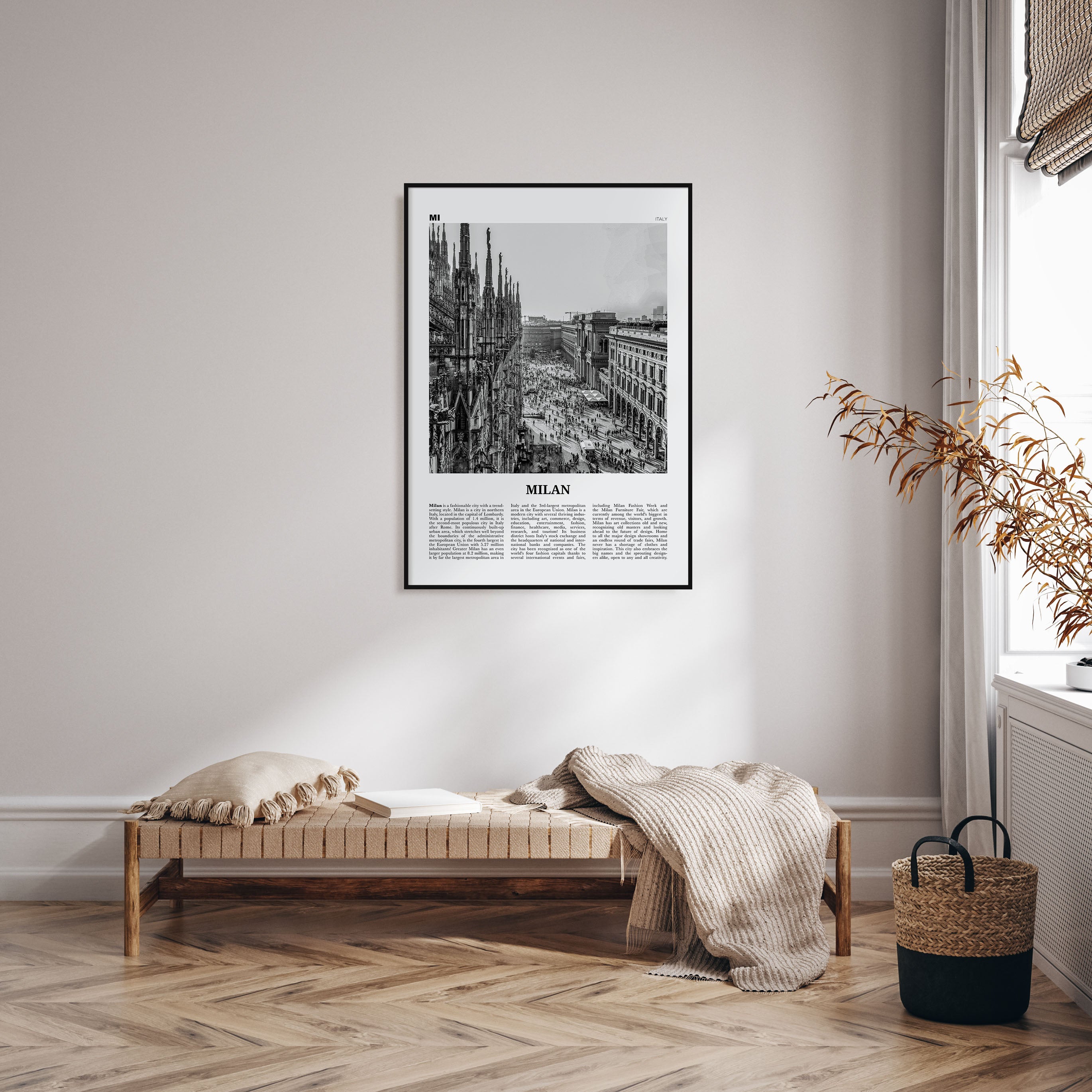 Milan Travel B&W No 1 Poster